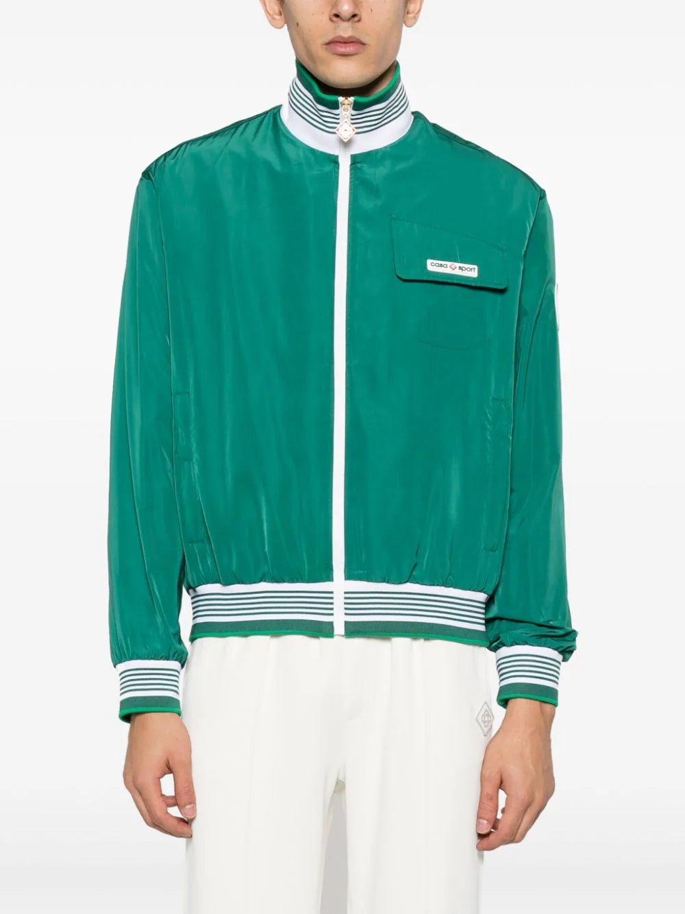 CasablancaLogo-Patch Green Track Jacket at Fashion Clinic