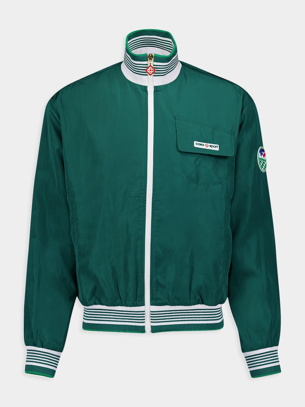 CasablancaLogo-Patch Green Track Jacket at Fashion Clinic