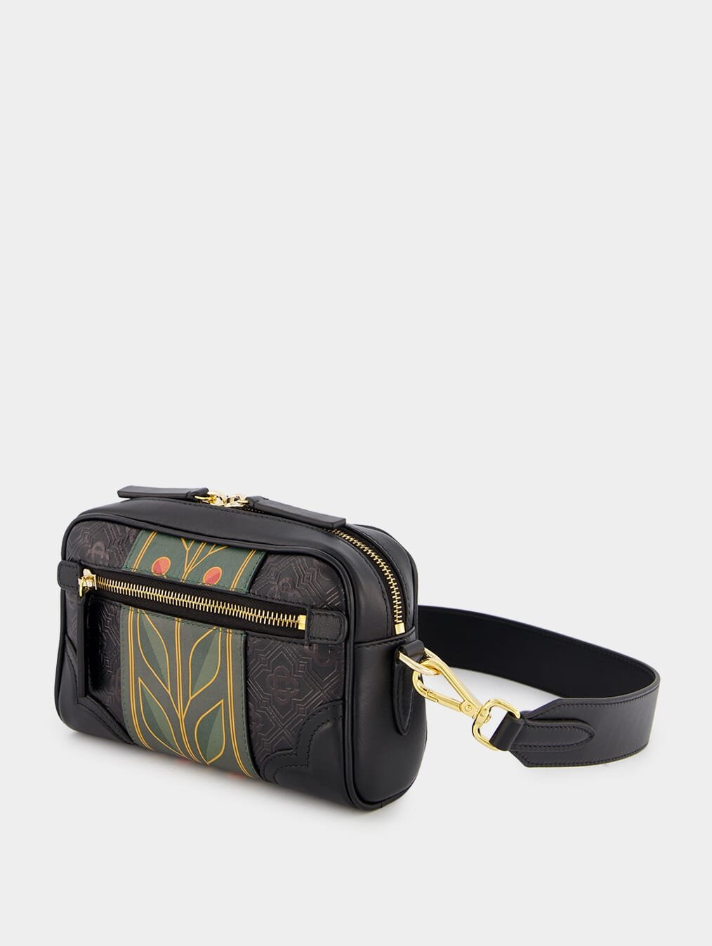 CasablancaLogo-Plaque Crossbody Leather Bag at Fashion Clinic