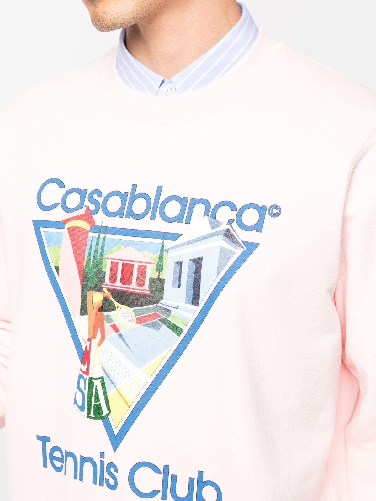 CasablancaLogo-Print Long-Sleeve Sweatshirt at Fashion Clinic