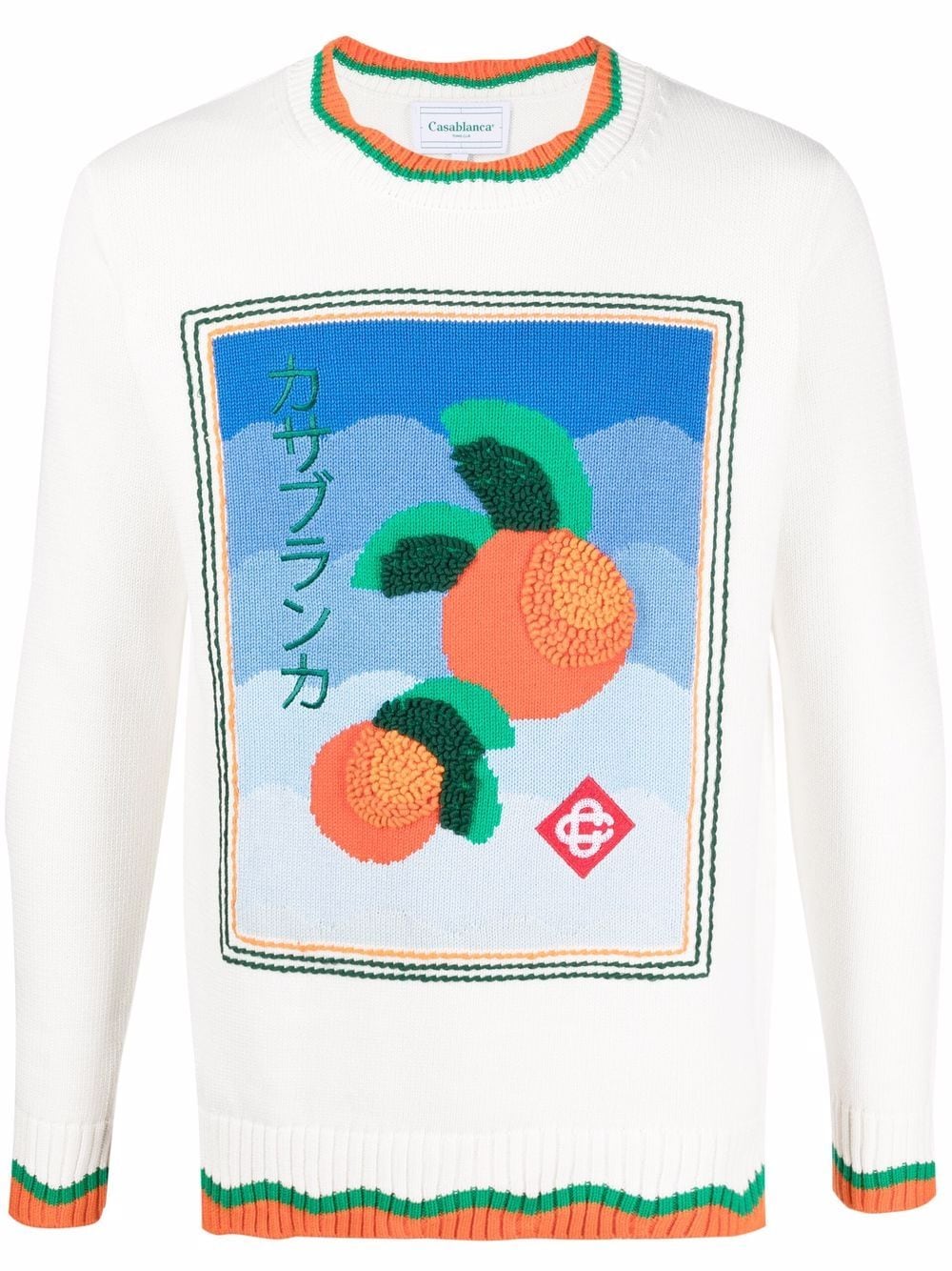 CasablancaOrange knit sweatshirt at Fashion Clinic