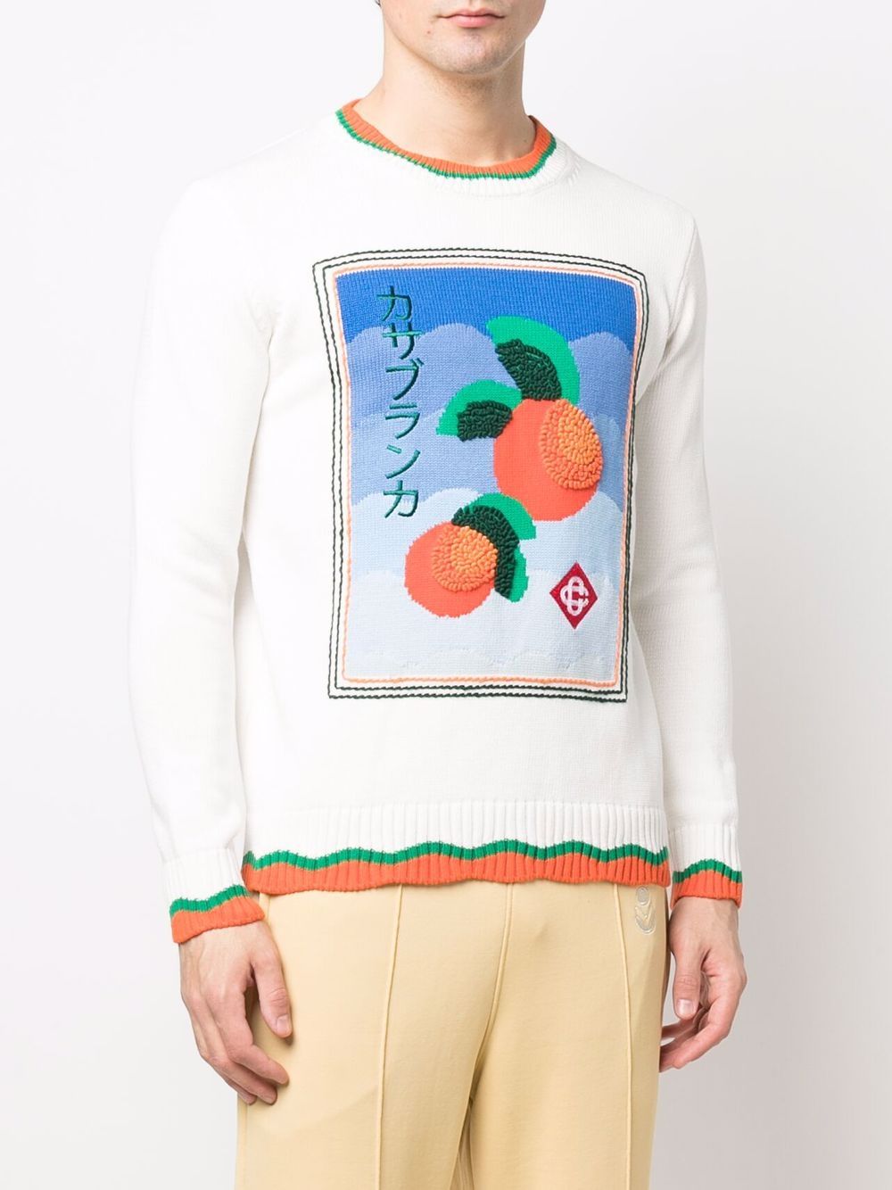 CasablancaOrange knit sweatshirt at Fashion Clinic