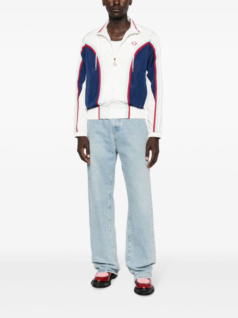 CasablancaPanelled Mock Neck Track Jacket at Fashion Clinic