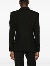 Casablanca Peak-Lapels Double-Breasted Black Blazer
