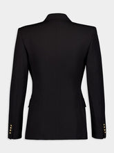 Casablanca Peak-Lapels Double-Breasted Black Blazer