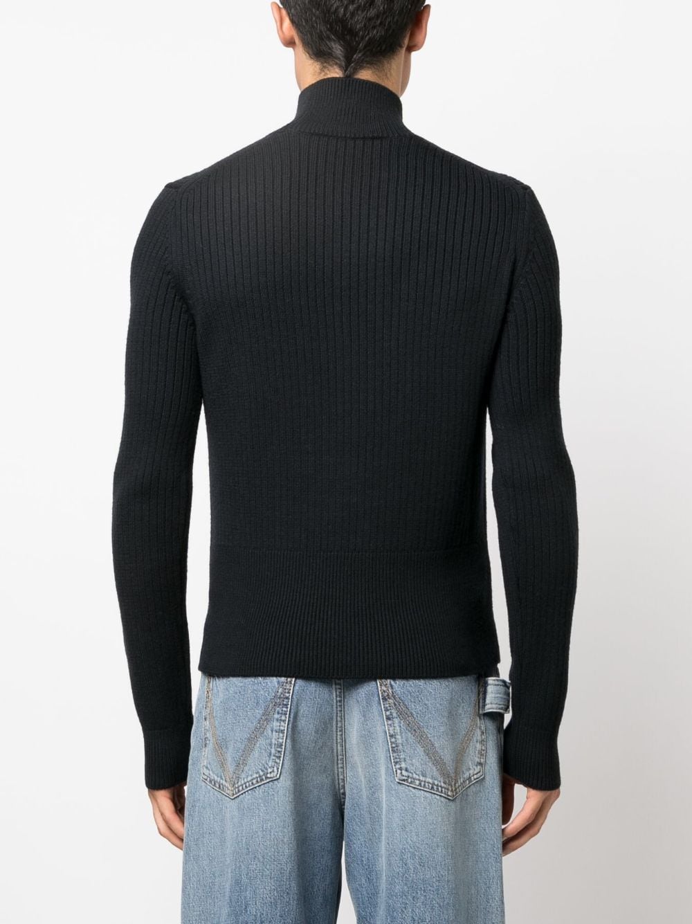 CasablancaRibbed-Knit High-Neck Wool Jumper at Fashion Clinic