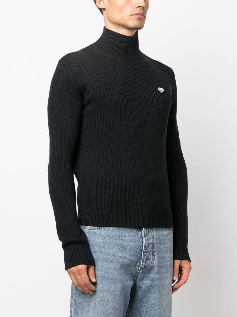 CasablancaRibbed-Knit High-Neck Wool Jumper at Fashion Clinic