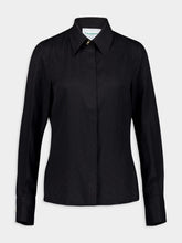Casablanca Straight-Point Colar Silk Shirt