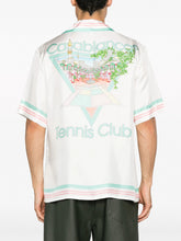 Casablanca Striped-Edge Cuban-Collar Silk Shirt