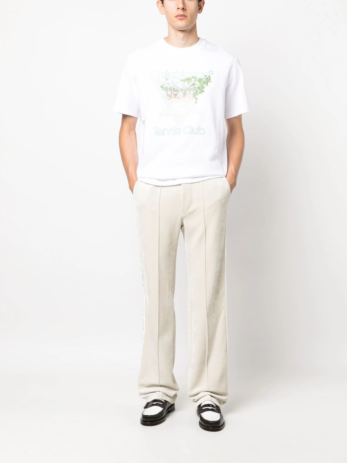 CasablancaTennis Club Icon Cotton T-Shirt at Fashion Clinic