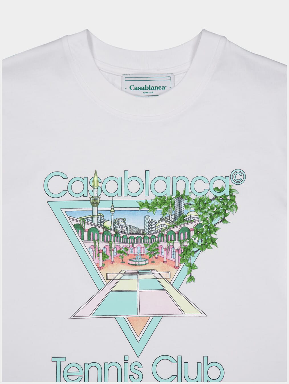 CasablancaTennis Club Icon Cotton T-Shirt at Fashion Clinic