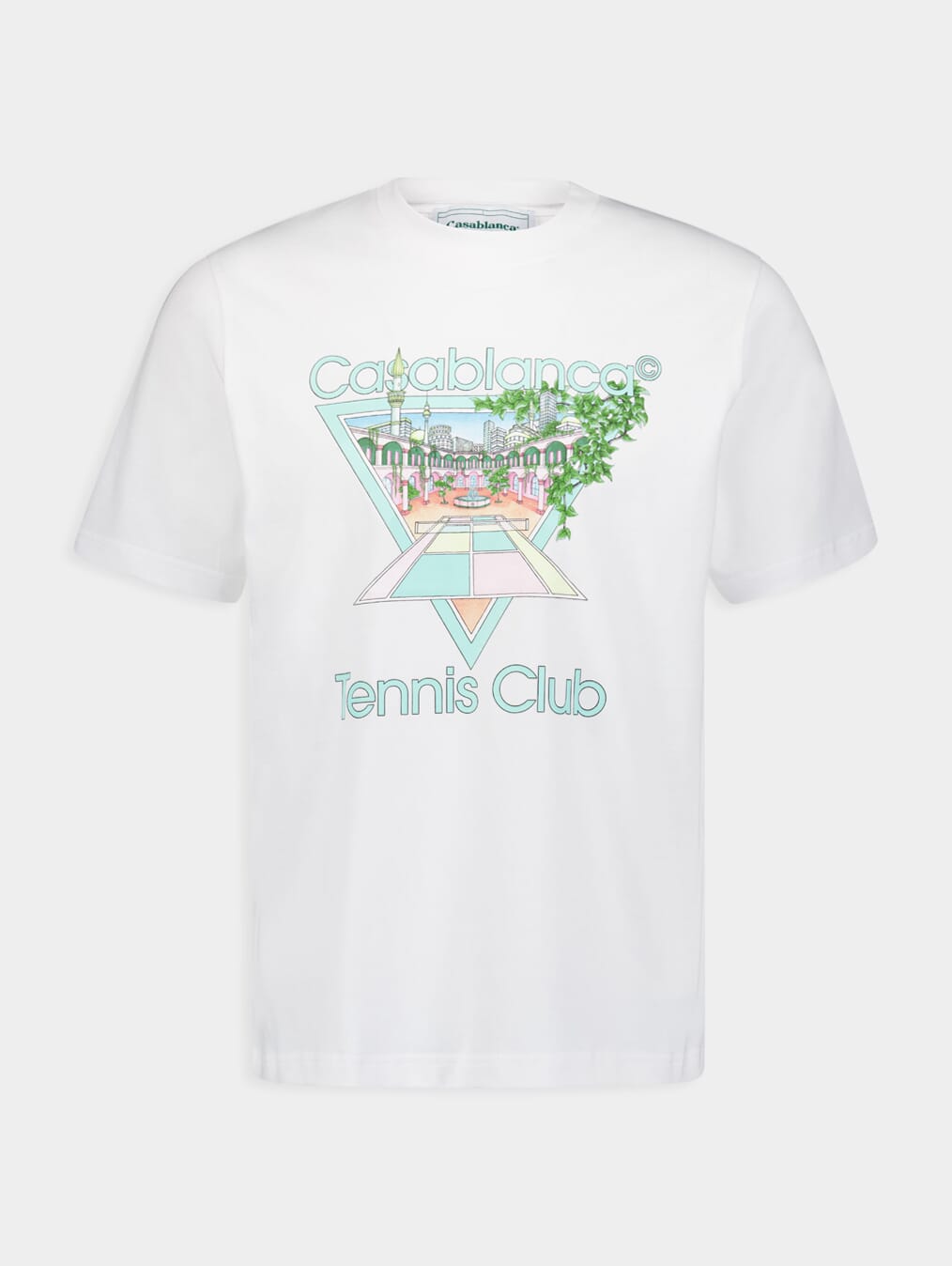 CasablancaTennis Club Icon Cotton T-Shirt at Fashion Clinic