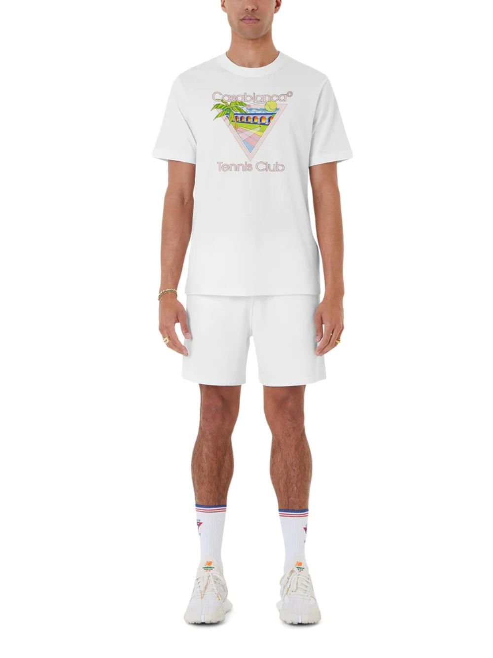 CasablancaTennis Club Icon Cotton T-Shirt at Fashion Clinic