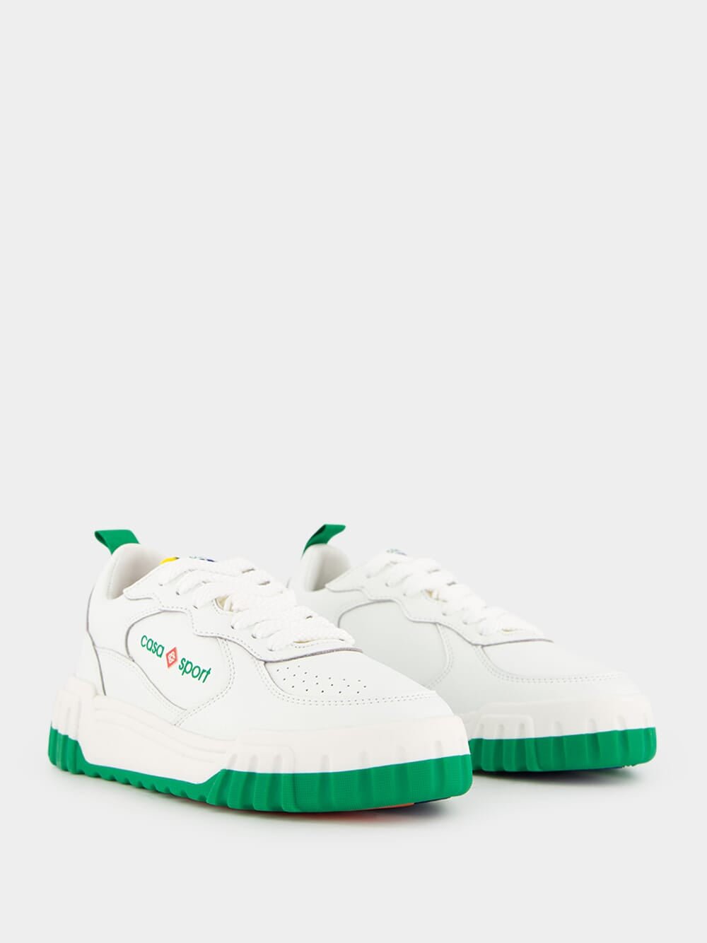 CasablancaThe Court White & Green Sneaker at Fashion Clinic