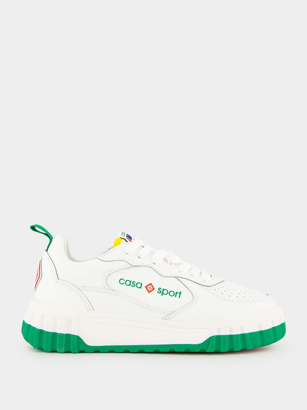 CasablancaThe Court White & Green Sneaker at Fashion Clinic