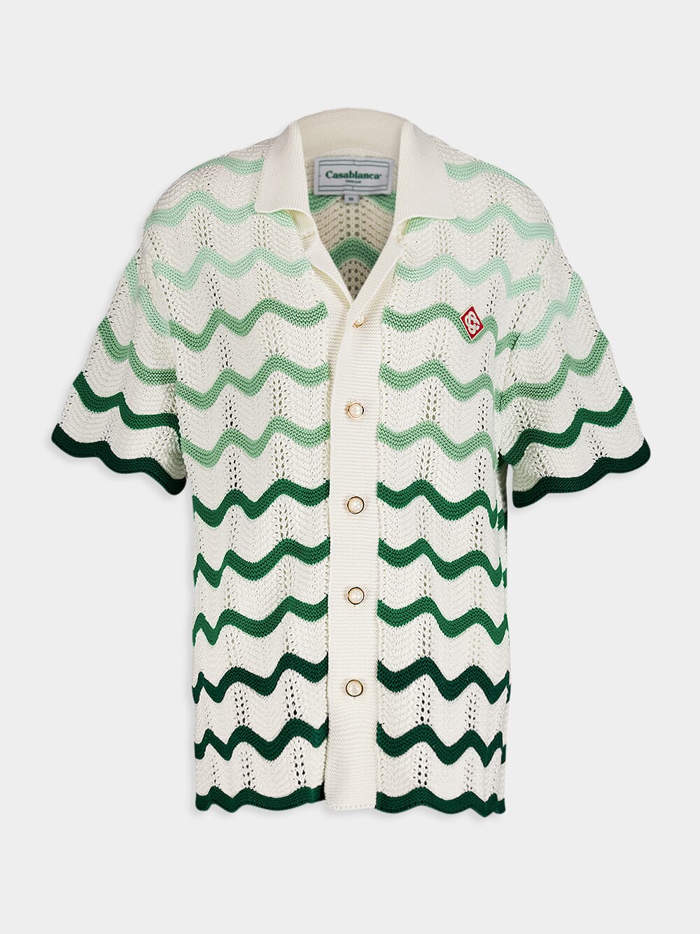 CasablancaWave Pattern Knit Shirt at Fashion Clinic