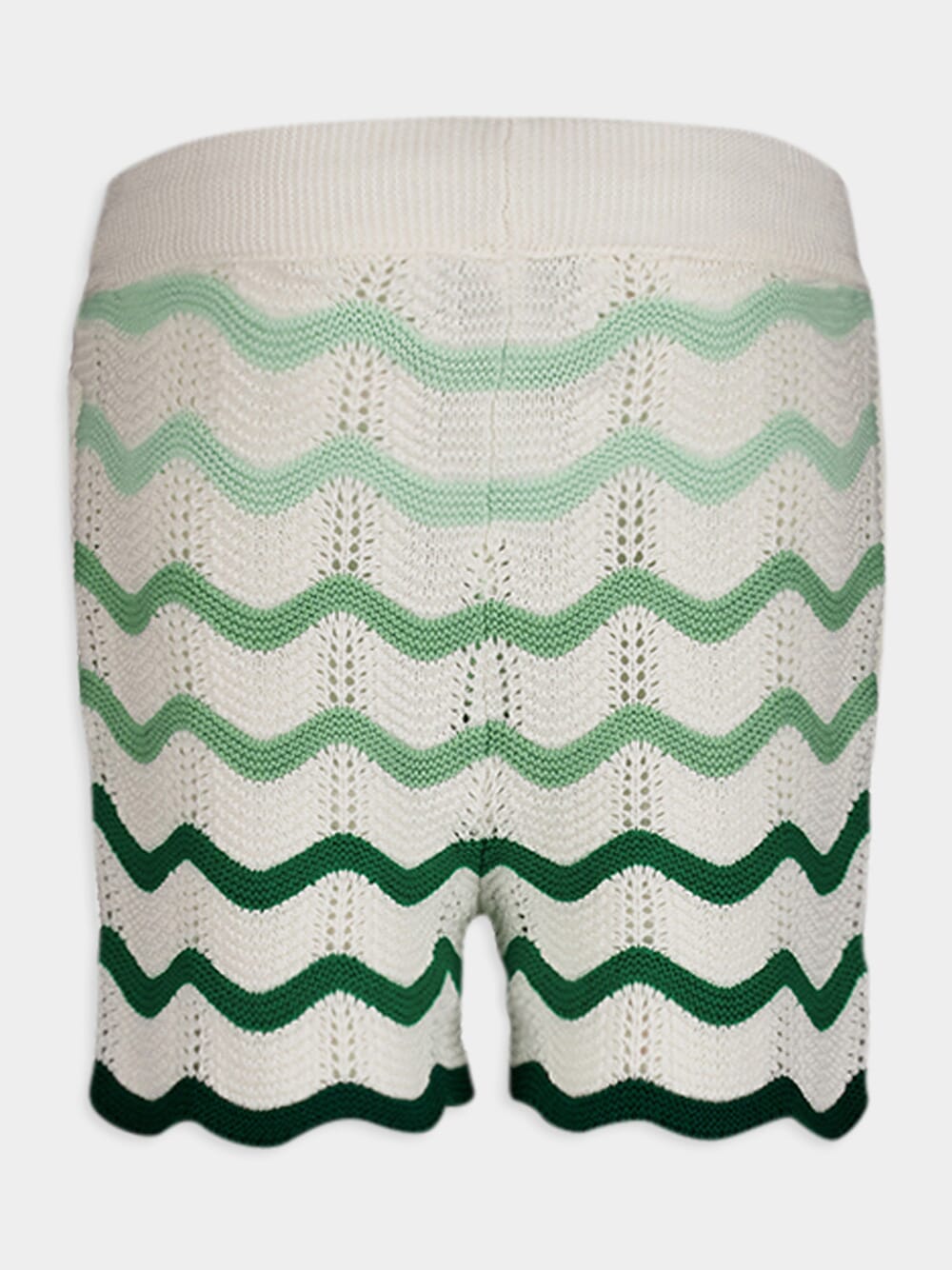 CasablancaWave Pattern Knit Shorts at Fashion Clinic