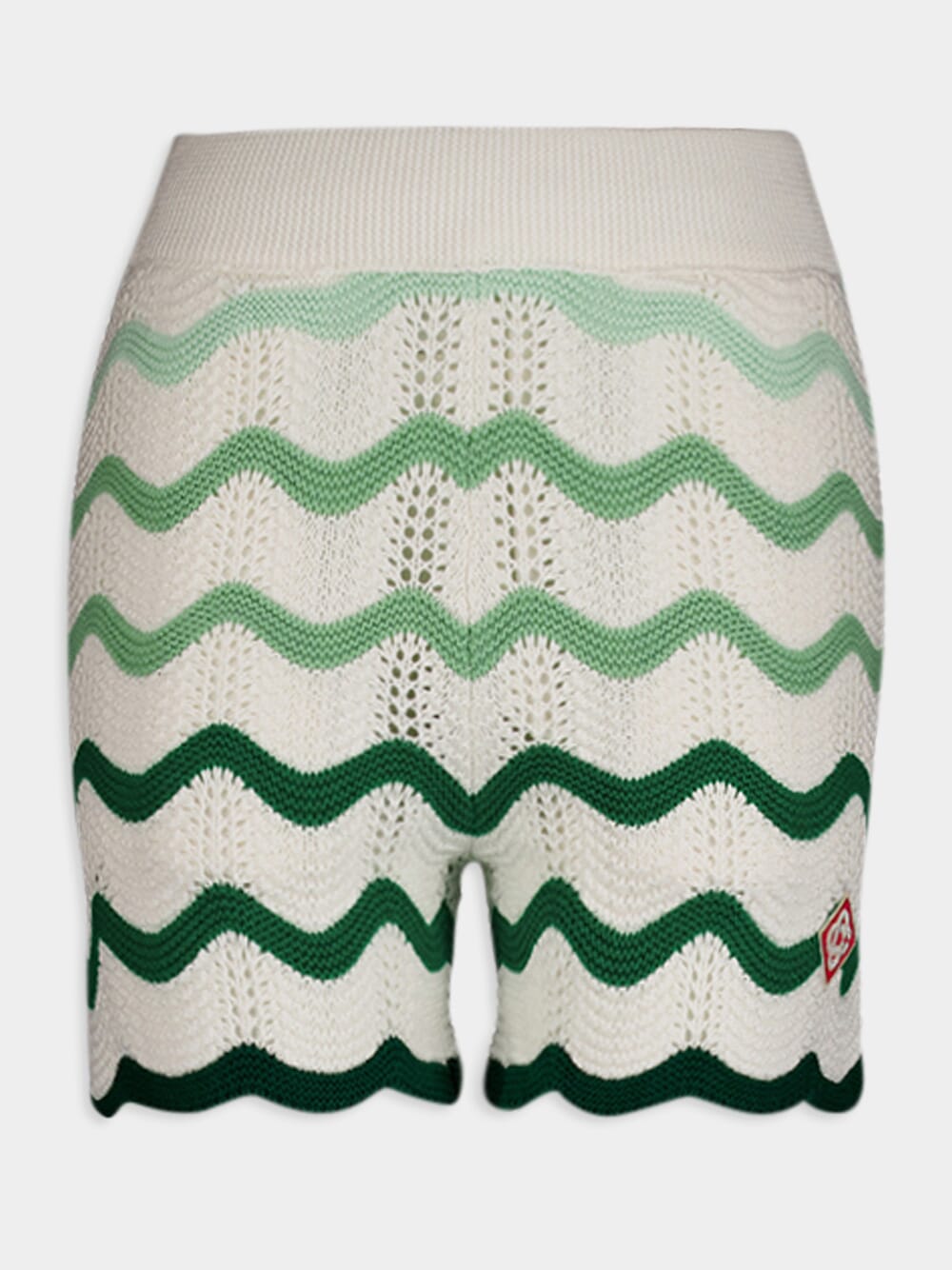 CasablancaWave Pattern Knit Shorts at Fashion Clinic