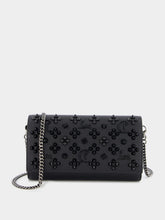 Christian Louboutin Paloma Embellished Black Leather Clutch