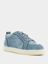 Christian Louboutin Rantulow Light Blue Suede Sneakers Fashion