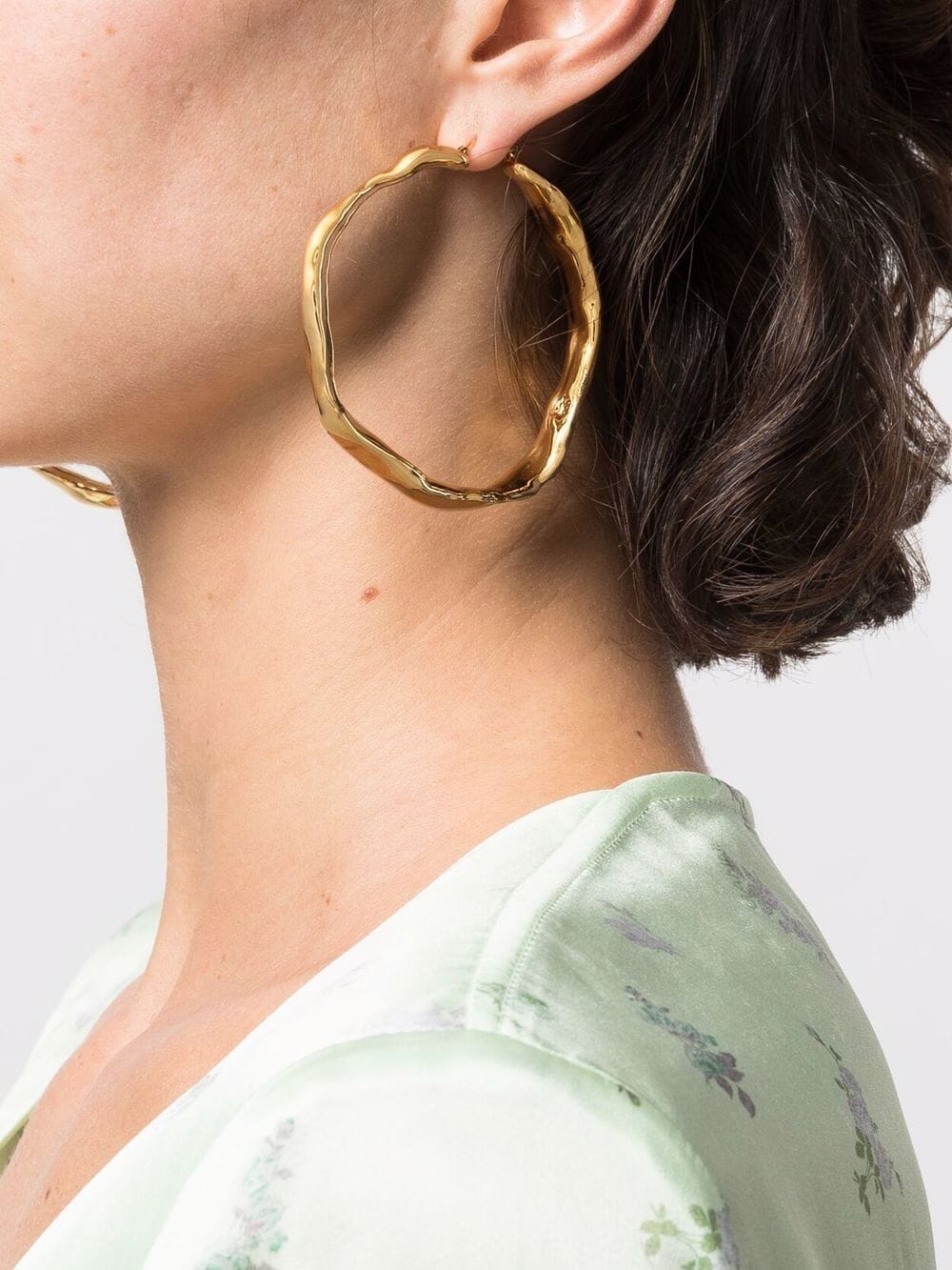 ColvilleOrganic Gold Hoop Earrings at Fashion Clinic