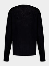 Commas Black Open Knit V-Neck Sweater