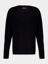 Commas Black Open Knit V-Neck Sweater