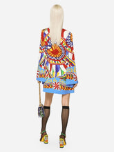 Dolce & Gabbana Carretto-Print Short Silk Dress