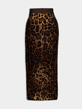 Dolce & Gabbana Chenille Leopard-Print Cotton Midi Skirt