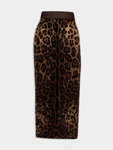Dolce & Gabbana Chenille Leopard-Print Cotton Midi Skirt