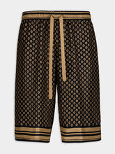 Dolce & Gabbana DG Logo Print Silk Twill Shorts