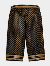 Dolce & Gabbana DG Logo Print Silk Twill Shorts