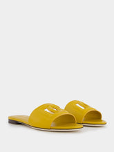 Dolce & Gabbana DG Logo Yellow Calfskin Sliders