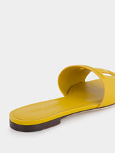 Dolce & Gabbana DG Logo Yellow Calfskin Sliders