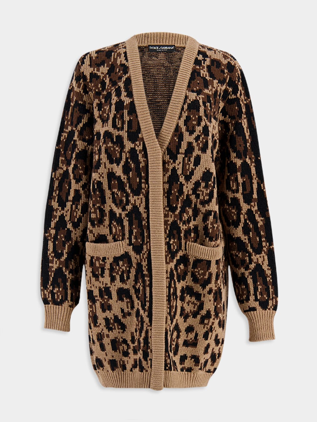 Dolce & GabbanaLeopard Design Wool and Cashmere Cardigan at Fashion Clinic