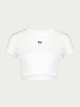 Dolce & Gabbana Logo-Embroidered Crop T-Shirt
