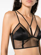Dolce & Gabbana Logo-Plaque Semi-Sheer Bustier Top