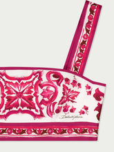 Dolce & Gabbana Majolica Cotton Poplin Crop Top