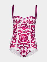Dolce & Gabbana Majolica Print Balconette Swimsuit