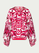 Dolce & Gabbana Majolica-Print Charmeuse Blouse