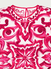 Dolce & Gabbana Majolica-Print Charmeuse Blouse