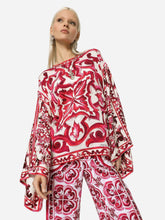 Dolce & Gabbana Majolica-Print Charmeuse Blouse