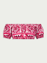 Dolce & Gabbana Majolica-Print Cotton Crop Top