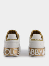Dolce & Gabbana Portofino Gold Leather Sneakers
