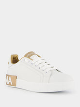Dolce & Gabbana Portofino Gold Leather Sneakers