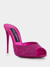 Dolce & Gabbana Rhinestone-Embellished Satin Mules