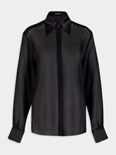 Dolce & Gabbana Satin-Trimmed Silk-Chiffon Shirt
