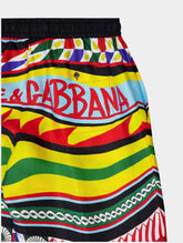 Dolce & Gabbana Silk Twill Shorts With Carretto Print