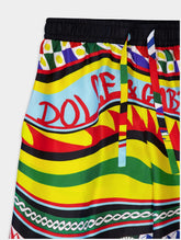 Dolce & Gabbana Silk Twill Shorts With Carretto Print