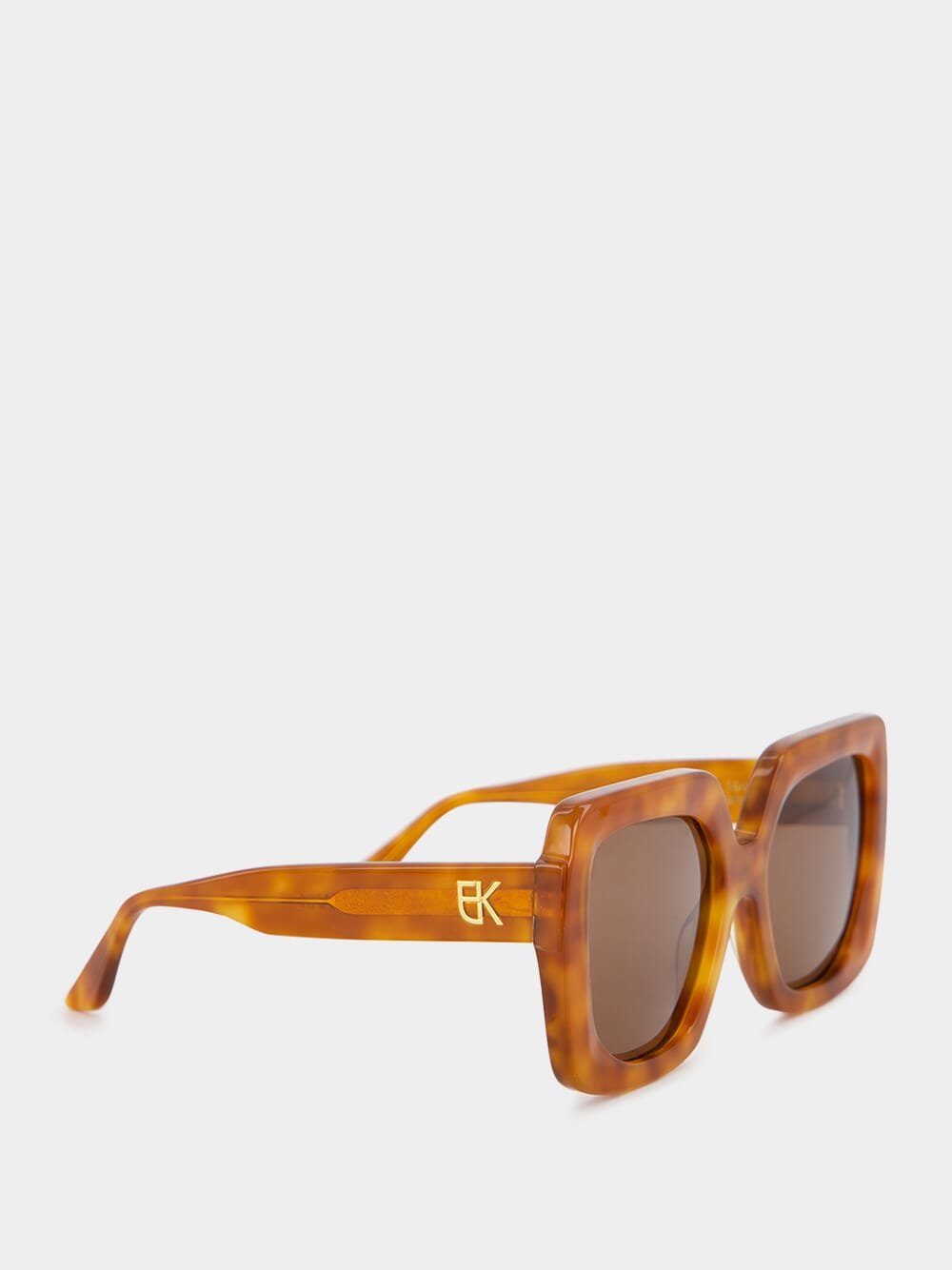 Emmanuelle KhanhSquare Acetate Tabacco Sunglasses at Fashion Clinic